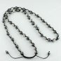 Clear CZECH Crystal  Ball Hematite Adjustable European Necklace Christmas GIft