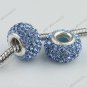 FREE SHIP  CZECH CRYSTAL LIGHT BLUE 925 SILVER BIG HOLE EUROPEAN BEAD