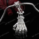 CLEAR CRYSTAL SILVER HAND PENDANT BEAD FIT BRACELET 1PC
