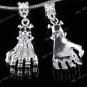 CLEAR CRYSTAL SILVER HAND PENDANT BEAD FIT BRACELET 1PC