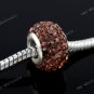 1X CZECH Crystal 925 Silver European Big Hole Beads Fit Charm Bracelet