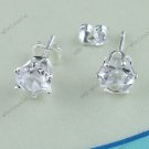 1 PAIR CLEAR CRYSTAL FASHION STUD ROUNDBALL EARRING 6MM