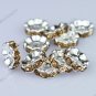 100PCS LIGHT GOLDEN SILVER PLATED CRYSTAL HOLE SPACER BEAD FINDINGS 4X10MM