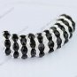 100PCS BLACK  SILVER PLATED CRYSTAL HOLE SPACER BEAD FINDINGS WHOLESALE
