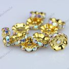 50PCS CLEAR AB CRYSTAL SPACER LOOSE BEADS FIT BRACELET 4X10MM WHOLESALE