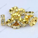 100PCS CLEAR CRYSTAL SPACER LOOSE BEAD FINDINGS FIT BRACELET 4X10MM WHOLESALE