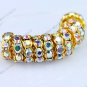 WHOLESALE CLEAR AB CRYSTAL SPACER LOOSE BEADS FIT BRACELET 4X10MM 100PCS