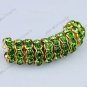 100PCS LIGHT GREEN GCRYSTAL LOOSE BEADS FINDINGS FIT BRACELET 4X10MM WHOLESALE