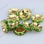 100PCS LIGHT GREEN GCRYSTAL LOOSE BEADS FINDINGS FIT BRACELET 4X10MM WHOLESALE