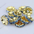 100PCS LIGHT BLUE GCRYSTAL LOOSE BEADS FINDINGS FIT BRACELET 4X10MM WHOLESALE