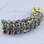 100PCS LIGHT BLUE GCRYSTAL LOOSE BEADS FINDINGS FIT BRACELET 4X10MM WHOLESALE