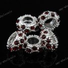 100X RED CRYSTAL SILVER SPACER CHARM BEAD WHOLESALE