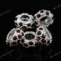 100X RED CRYSTAL SILVER SPACER CHARM BEAD WHOLESALE