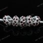 20pcs RED CRYSTAL SILVER SPACER CHARM BEAD WHOLESALE