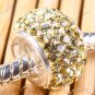 LIGHT YELLOW 925 SILVER CZECH CRYSTAL Big Hole Beads Charm BEAD BRACELET