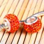 925 SILVER NACARAT CRYSTAL Big Hole Beads FIT CHARM BEAD BRACELET 1pc