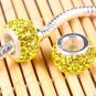925 SILVER YELLOW CRYSTAL FIT CHARM BEAD BRACELET