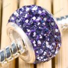 925 SILVER DEEP CZECH CRYSTAL FIT CHARM BEAD Big Hole Beads