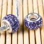 925 SILVER DEEP CZECH CRYSTAL FIT CHARM BEAD Big Hole Beads