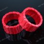 7.5" RED HOWLITE TURQUOISE STRETCH BRACELET BANGLE GEM