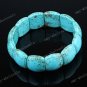 HOWLITE TURQUOISE STRETCH BRACELET BANGLE GEMSTONE 8"