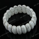 NATURAL WHITE HOWLITE TURQUOISE STRETCH BRACELET GEM