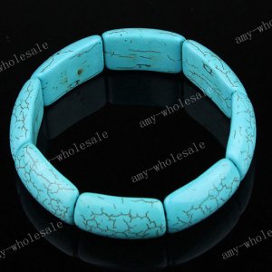 NATURAL HOWLITE TURQUOISE GEMSTONE STRETCH BRACELET