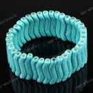 HOWLITE TURQUOISE GEM STRETCHY BRACELET BANGILE 7.5"L