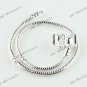 5PCS SNAKE EMBOSS SILVER EUROPEAN BRACELETS FIT CHARM BEADS 22CM
