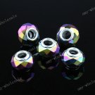 FACETED COLORFUL CRYSTAL GLASS LOOSE CHARM BEADS 10PCS