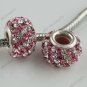 CZ CRYSTAL 925 SILVER BEAD FINDINGS CLEAR&ROSE