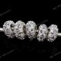 AB Crystal Silver Big Hole Beads Finding Charm Beads Fit Charm Bracelet