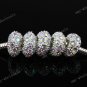 AB Crystal Silver Big Hole Beads Finding Charm Beads Fit Charm Bracelet