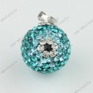 FLOWER EYE CZECH CRYSTAL 925 SILVER PENDANT 1PC