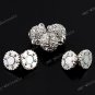 8MM CLEAR CRYSTAL 18KGP MAGNETIC ROUND BALL CLASPS 5X