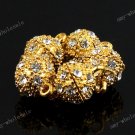 8MM CLEAR CRYSTAL GOLDEN MAGNETIC ROUND BALL CLASPS 20X