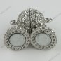 16MM CLEAR CRYSTAL 18KGP MAGNETIC ROUND BALL CLASPS 2X