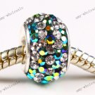 Christmas Gift Crystal 925 Silver  Charm  European Beads Fit Bracelet  5mm