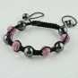 Best Gift Czech Crystal Disco Ball Hematite Macrame Adjustable Hip Hop Bracelet
