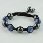 Best Gift Czech Crystal Disco Ball Hematite Macrame Adjustable Hip Hop Bracelet