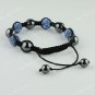 Best Gift Czech Crystal Disco Ball Hematite Macrame Adjustable Hip Hop Bracelet