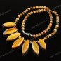 18"L NATURAL TIGEREYE MARQUISE BEAD PENDANT NECKLACE 1