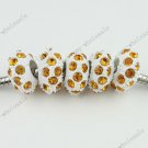 20x Golden Crystal Resin Loose Charm Beads Finding Fit Bracelet WHOLESALE