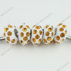 20x Golden Crystal Resin Loose Charm Beads Finding Fit Bracelet WHOLESALE