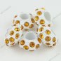 20x Golden Crystal Resin Loose Charm Beads Finding Fit Bracelet WHOLESALE