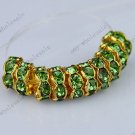 8mm Light Green Crystal Spacer Golden Beads Finding Big Hole Beads10x