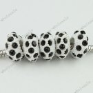 20x Black Crystal Resin European Big Hole Beads Finding Fit Bracelet  WHOLESALE