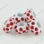 20x Red Crystal Resin European Charm Beads Finding Fit Bracelet WHOLESALE