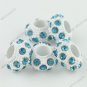 20x Peacock Blue Crystal Resin Loose Hole Beads FindingFit Bracelet WHOLESALE