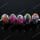 5x Mop Shell Multicolor Loose Bead Finding Fit Bracelet